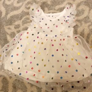 Little girls polka dot party dress